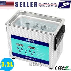 3.2L Ultrasonic Cleaning Machine with Timer Heater Stainless Steel Sonic Cleaner