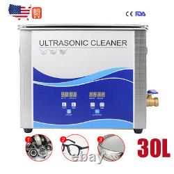 30L Industry Ultrasonic Cleaner 600W Heating Bath Cleaning Equipment WithTimer UPS