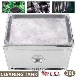 30L Stainless Ultrasonic Cleaner Machine Bath Tank Digital Timer Heated set