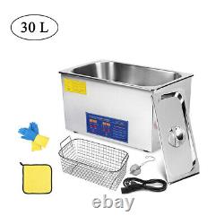 30L Stainless Ultrasonic Cleaner Machine Tank with Timer Heater Cleaning US