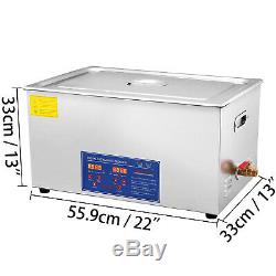 30l Qt 380w Digital Heated Industrial Ultrasonic Cleaner With Timer &Basket Parts