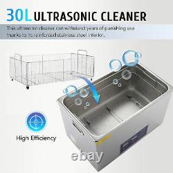 30l Qt Ultrasonic Cleaner 800W Digital Heated Industrial Parts with Timer & Heater