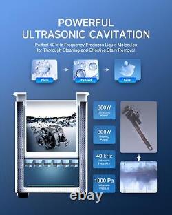 360W 15L Stainless Steel Cleaning Machine, 4 gal Ultrasonic Cleaner with Heat