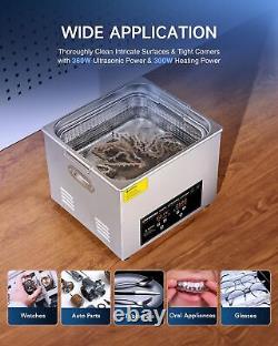 360W 15L Stainless Steel Cleaning Machine, 4 gal Ultrasonic Cleaner with Heat