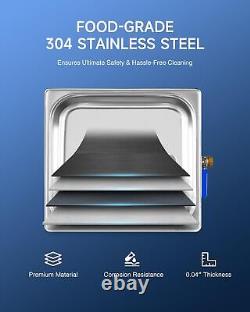 360W 15L Stainless Steel Cleaning Machine, 4 gal Ultrasonic Cleaner with Heat