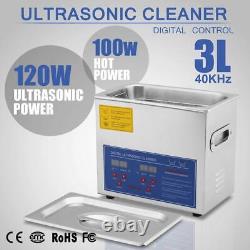 3L Stainless Steel Electric Ultrasonic Cleaner with Heater Digital Timer JPS-20A