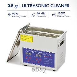 3L Ultrasonic Cleaner Stainless Steel Industry Heated Heater withTimer New