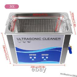 40KHZ 30L 600W Digital Ultrasonic Cleaner Cleaning Machine Heated Heater + Tank