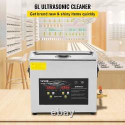 40KHz 6L Upgraded Ultrasonic Cleaner 400W Heater 180W Ultrasonic with Heater Timer