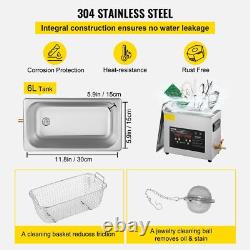 40KHz 6L Upgraded Ultrasonic Cleaner 400W Heater 180W Ultrasonic with Heater Timer