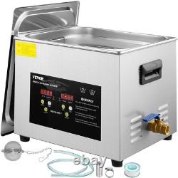 40kHz 15L Upgraded Ultrasonic Cleaner 600W Heater 360W Ultrasonic withHeater Timer