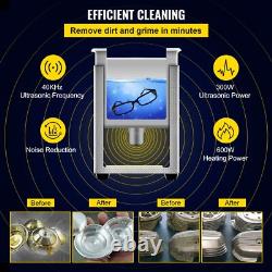 40kHz 15L Upgraded Ultrasonic Cleaner 600W Heater 360W Ultrasonic withHeater Timer