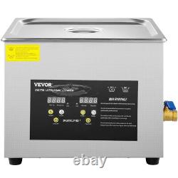 40kHz 15L Upgraded Ultrasonic Cleaner 600W Heater 360W Ultrasonic withHeater Timer