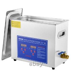 40kHz Commercial Ultrasonic Cleaner 6L with Digital Timer & Heater 110V