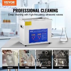40kHz Commercial Ultrasonic Cleaner 6L with Digital Timer & Heater 110V