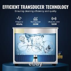 40kHz Commercial Ultrasonic Cleaner 6L with Digital Timer & Heater 110V