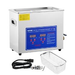40kHz Commercial Ultrasonic Cleaner 6L with Digital Timer & Heater 110V