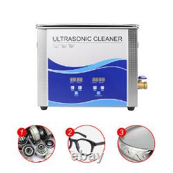 6.5L Ultrasonic Cleaner 180/300W Heating Bath For Metal Hardware Fuel Injector U