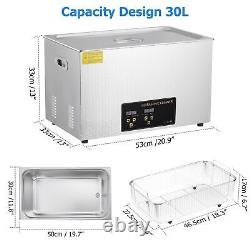 600W 30L Ultrasonic Cleaner Jewelry Cleaning Equipment Bath Tank With Timer Heated