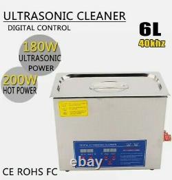 = 6L Commercial Timer Heat Digital Ultrasonic Cleaner Tank clean +! 21