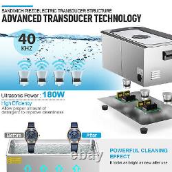 6L Commercial Ultrasonic Cleaner Sonic Cleaning Industry Heated withTimer 304 SUS