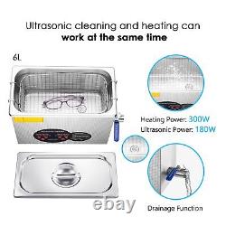 6L Digital stainless steel Ultrasonic Cleaner timer Fast heating Rust-resistant