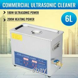 6L Jewelry Ultrasonic Cleaner Stainless Steel Industry Heated Heater withTimer