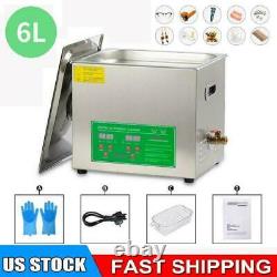 6L Professional Digital Ultrasonic Cleaner Machine with Timer Heated Cleaning