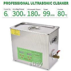 6L Professional Digital Ultrasonic Cleaner Machine with Timer Heated Cleaning