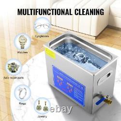 6L Professional Ultrasonic Cleaner 40kHz Digital Timer Heater for Watches