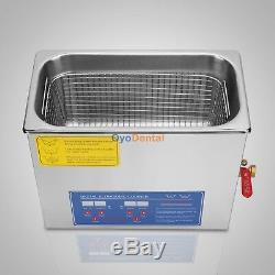 6L QT DIGITAL HEATED INDUSTRIAL ULTRASONIC PARTS CLEANER Stainless Steel 380W CE