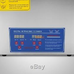 6L QT DIGITAL HEATED INDUSTRIAL ULTRASONIC PARTS CLEANER Stainless Steel 380W CE