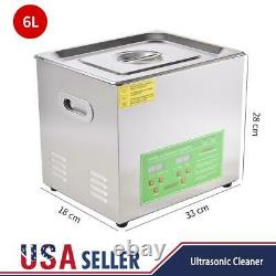 6L Stainless Steel Ultrasonic Cleaner Heater Heated Cleaning Machine with Timer