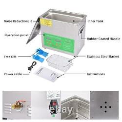 6L Stainless Steel Ultrasonic Cleaner Heater Heated Cleaning Machine with Timer