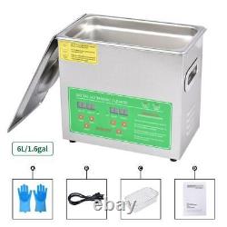 6L Stainless Steel Ultrasonic Cleaner Heater Heated Cleaning Machine with Timer