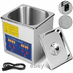 6L Stainless Ultrasonic Cleaner Machine Bath Tank Digital Timer Heated Cleaning