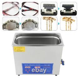 6L Stainless Ultrasonic Cleaner Machine Bath Tank Digital Timer Heated Cleaning