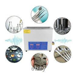 6L Stainless Ultrasonic Cleaner Machine Bath Tank Digital Timer Heated Cleaning