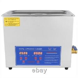 6L Stainless Ultrasonic Cleaner Machine Bath Tank Digital Timer Heated Cleaning