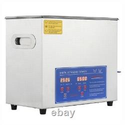 6L Stainless Ultrasonic Cleaner Machine Bath Tank Digital Timer Heated Cleaning