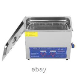 6L Stainless Ultrasonic Cleaner Machine Bath Tank Digital Timer Heated Cleaning