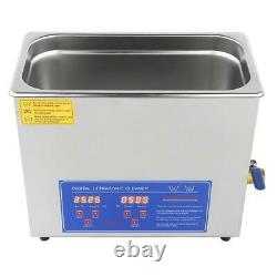 6L Stainless Ultrasonic Cleaner Machine Bath Tank Digital Timer Heated Cleaning