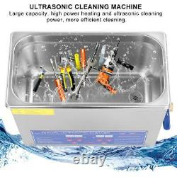 6L Stainless Ultrasonic Cleaner Machine Bath Tank Digital Timer Heated Cleaning