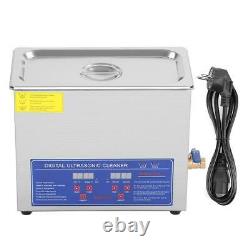 6L Stainless Ultrasonic Cleaner Machine Bath Tank Digital Timer Heated Cleaning