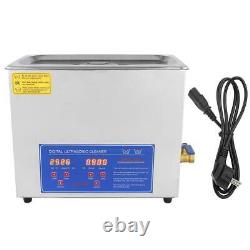 6L Stainless Ultrasonic Cleaner Machine Bath Tank Digital Timer Heated Cleaning