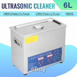 6L Ultrasonic Cleaner Cleaning Equipment Liter Industry Heated With Timer Digital