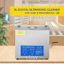 6L Ultrasonic Cleaner Powerful Cleaning Machine with Digital Timer&Heater