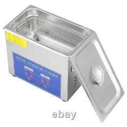 6L Ultrasonic Cleaner Stainless Steel Heated Heater withTimer Jewelry Glasses