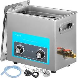 6L Ultrasonic Cleaner Stainless Steel Heater Timer for Jewelry Watch Glasses