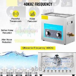 6L Ultrasonic Cleaner Stainless Steel Heater Timer for Jewelry Watch Glasses